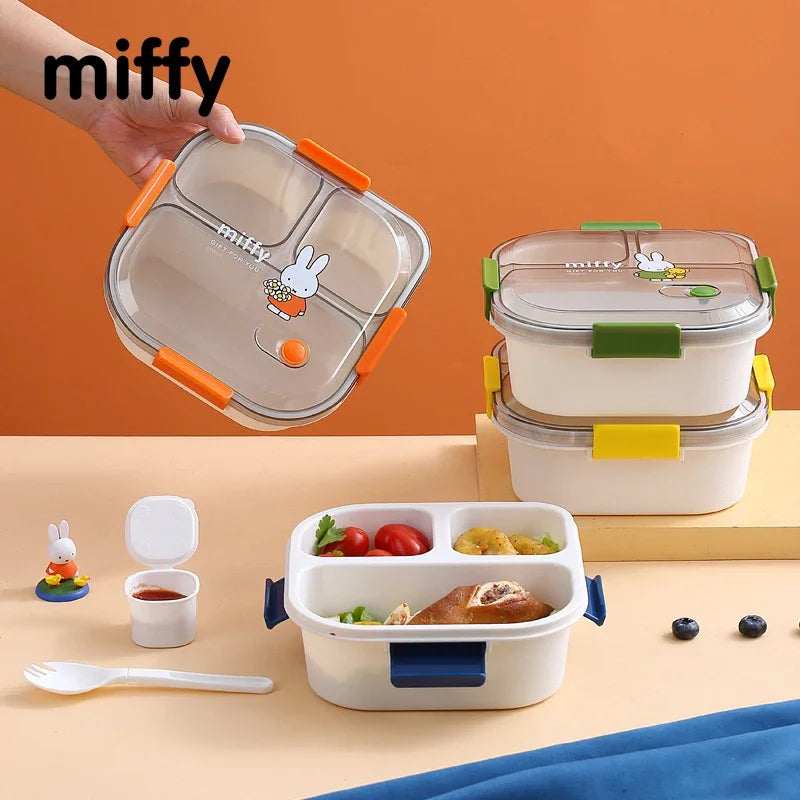 3 Compartment Lunch Box with Spoon